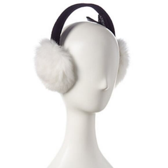 NWT Adrienne Landau Velvet Band White Earmuffs - Picture 1 of 14